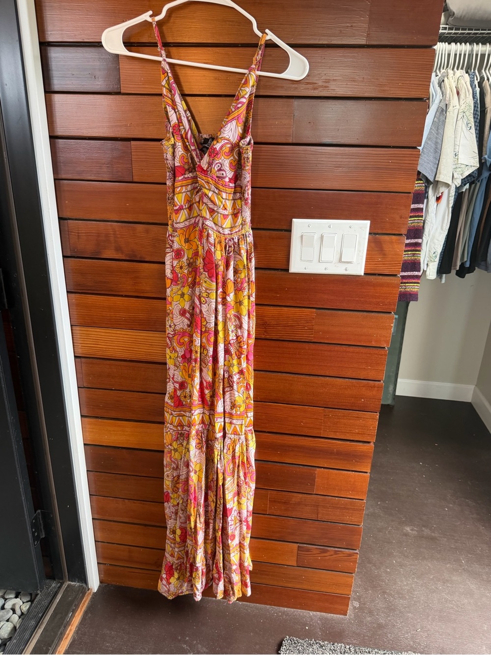 Angie Paisley Floral Maxi Dress in Pink and Yellow
